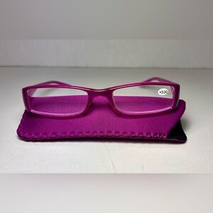 Pink Reading Glasses with Case +3.0